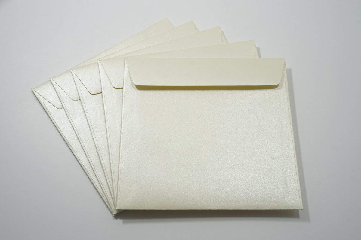 25 Buste Quadrate Naturali 15x15 Cm - Per Biglietti Auguri, Inviti E Cartoline, Grammatura 100g/m&sup2;