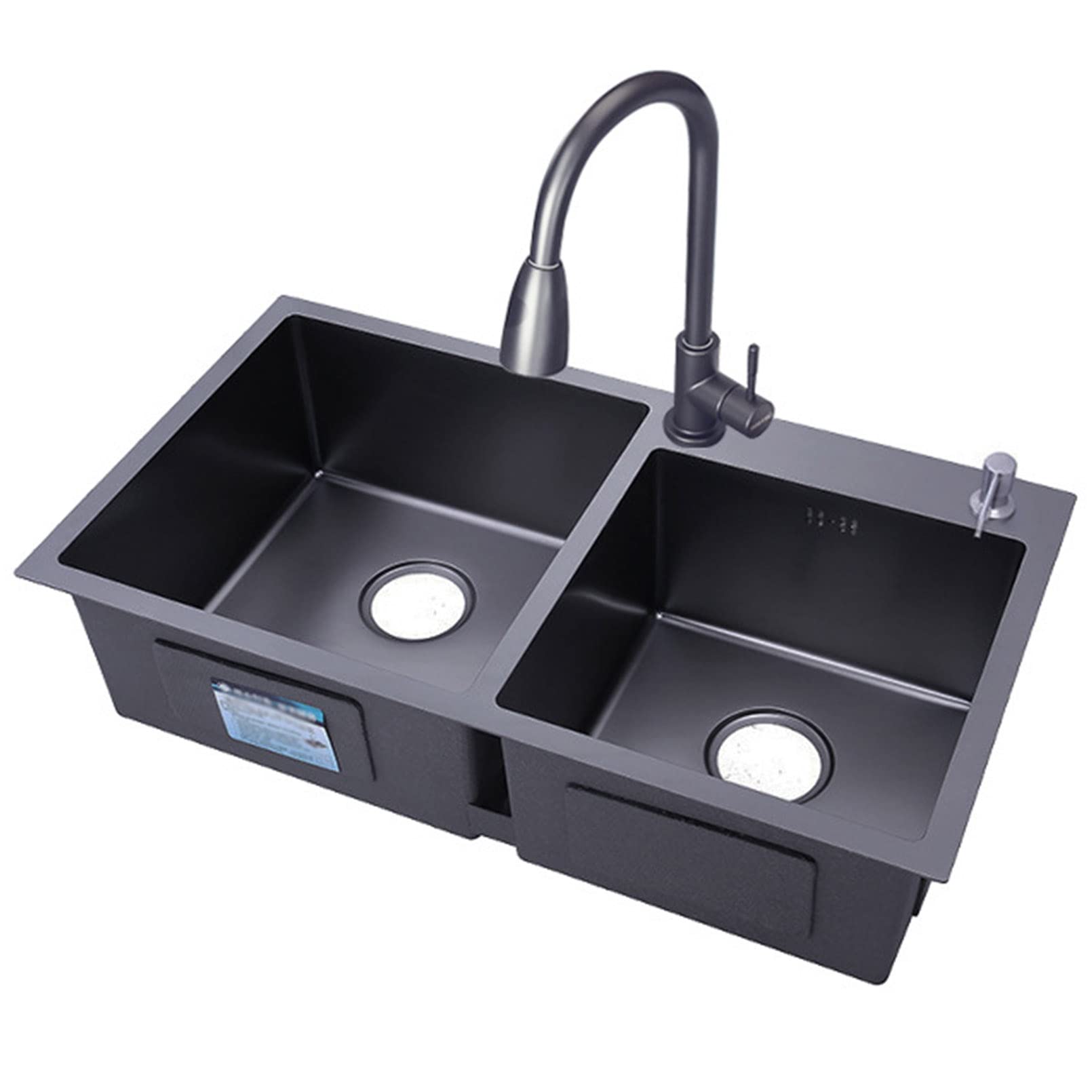 Évier de cuisine sous plan double cuvette contre la vaisselle encombrante inox 30.7po