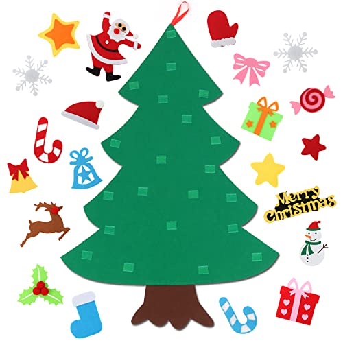 CASA CLAUSI Felt Christmas Tree for Kids DIY Christmas Decorations 2.6ft Xmas Gifts Ideas Kids Party Supplies Home Door Hanging Decor 22 Pcs - Image 5