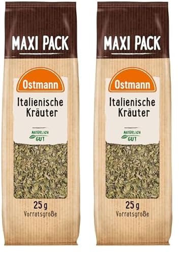 Ostmann Gewürze - Italienische Kräuter gerebelt | Mediterrane Kräutermischung zum Würzen von Tomatensauce, Gemüse- und Fleischgerichten | 25 g im Vorteilsbeutel (Packung mit 2)
