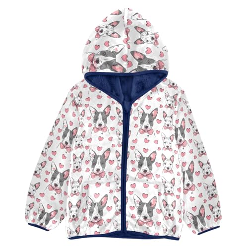 Cute Dog Bow Heart Boys Fleece Coat,Children's Zip-Up Hoodie Jacket,Baby Warm Fashion Outerwear 3-10T,A113439