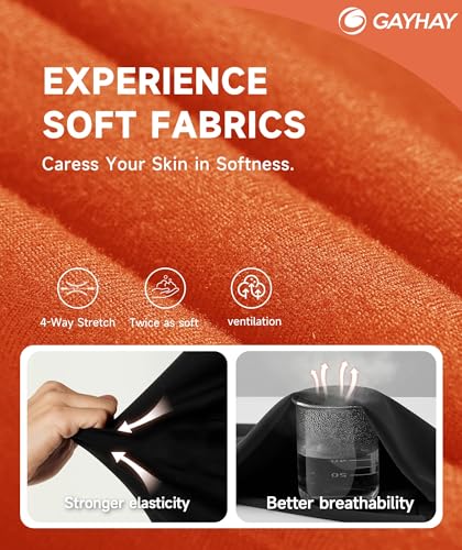 GAYHAY Biker Shorts Women with Pockets - 3"/5"/8" High Waisted Soft Tummy Control Workout Shorts for Yoga Fluorescent Orange3