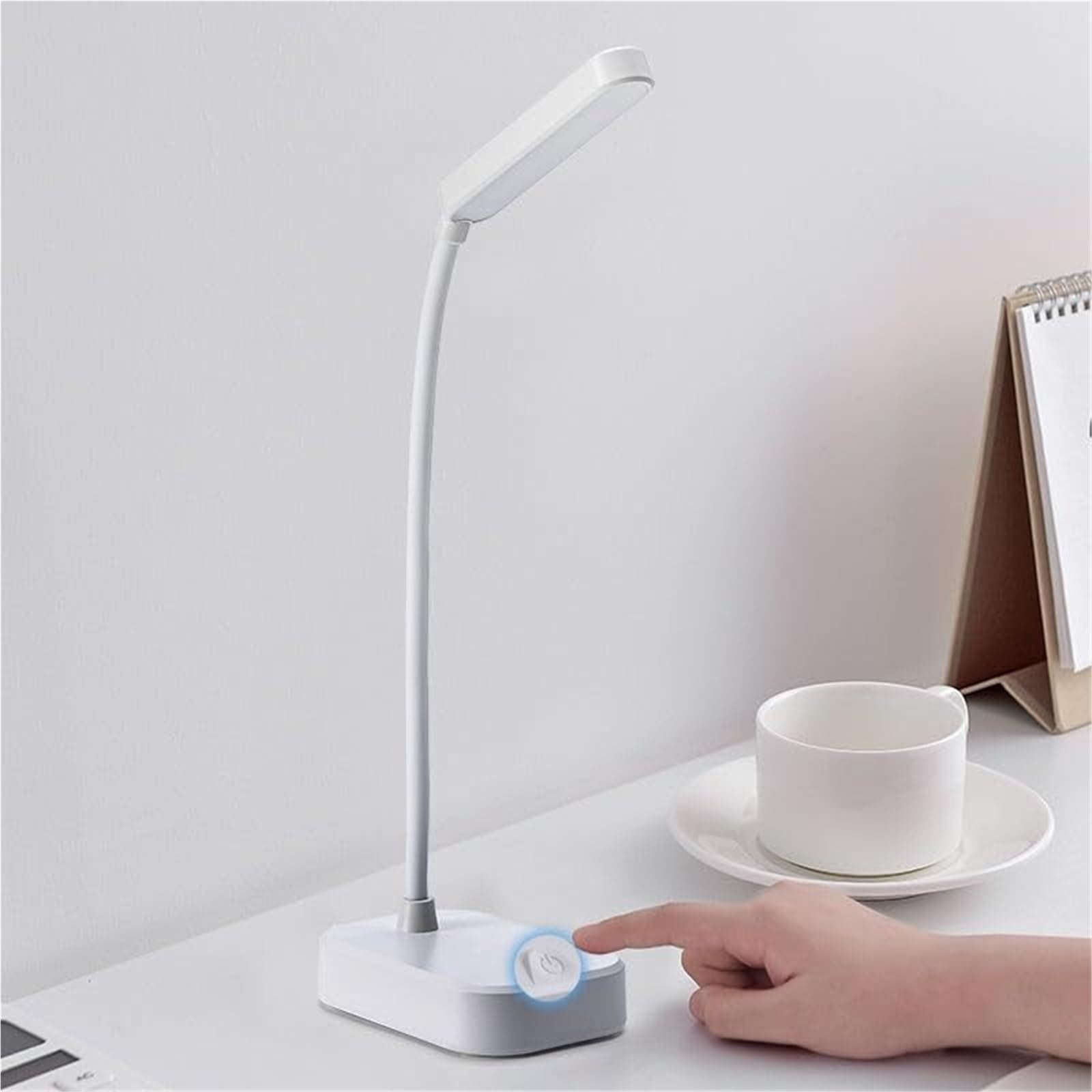 Lampara Escritorio para Oficina Lámpara De Escritorio Portátil A Batería, Recargable, Control Táctil, Flexible Moderno Flexo Escritorio(Pink)