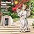Kssiaz Angel Garden Statue,Memory Guardian Solar Garden Decor with Warm Light,Waterproof Praying Angel Statue with Garland,Outdoor Garden Decor Sculpture for Lawn Yard Patio,Sympathy Gift,Apricot Pink