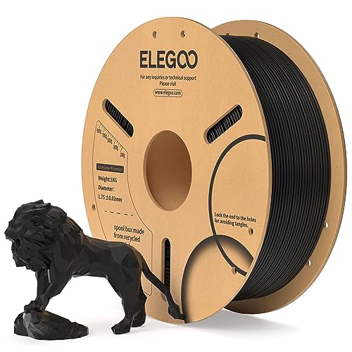 ELEGOO Filament PLA 1.75mm Noir 1KG pour Imprimante 3D, Précision Dimensionnelle +/- 0.02mm Bobine de Carton Filament d'Impression 3D Convient à la plupart des Imprimantes 3D FDM 8 ELEGOO Filament PLA 1.75mm Noir 1KG pour Imprimante 3D, Précision Dimensionnelle +/- 0.02mm Bobine de Carton Filament d'Impression 3D Convient à la plupart des Imprimantes 3D FDM