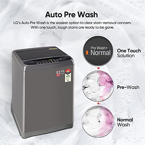 Image of LG 9 Kg 5 Star Smart Inverter Fully-Automatic Top Load Washing Machine Appliance (T90SJMB1Z, Middle Black, TurboDrum | Jet Spray+)