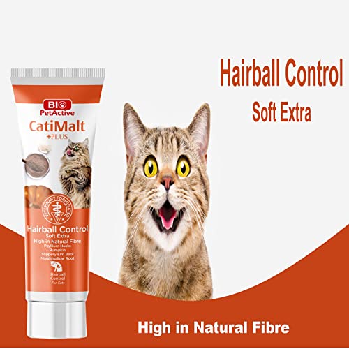 Image of Bio PetActive CatiMalt Plus Supplement for Cat Hairball Control Soft Extra High in Natural Fibre Helps to Reduce Hairball Problems & Health Development (Size-100ml)