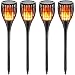 Solar Light Upgraded, Hoohome 4Pack Solar Torch Lights, Waterproof Flickering Flame Solar Garden Light Outdoor Landscape Decoration, Dusk to Dawn Auto On/Off Solar Spotlight for Garden Patio Deck Yard
