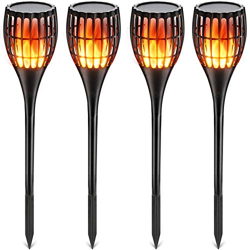 Unifun new solar lights outdoor upgraded, waterproof flickering f…
