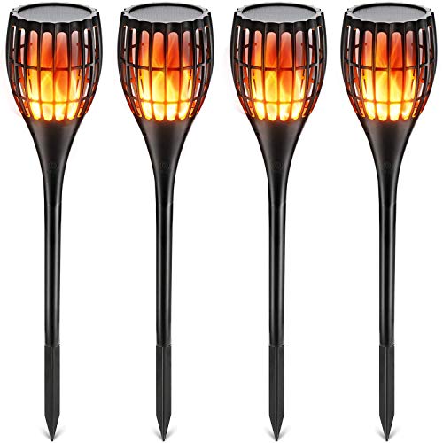 UNIFUN New Solar Lights Outdoor Upgraded, Waterproof Flickering Flames Solar Torches Lights Spotlights Landscape Decoration Lighting Dusk to Dawn Outdoor Security Solar Light (4 Pack)