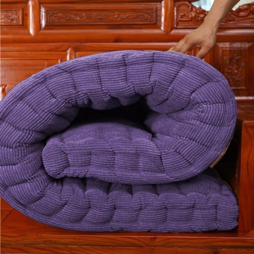 Cojín de banco de algodón grueso, 8 cm, para 2 plazas, cojín de asiento de terciopelo suave, para uso en interiores y exteriores, 50 x 50 cm, azul