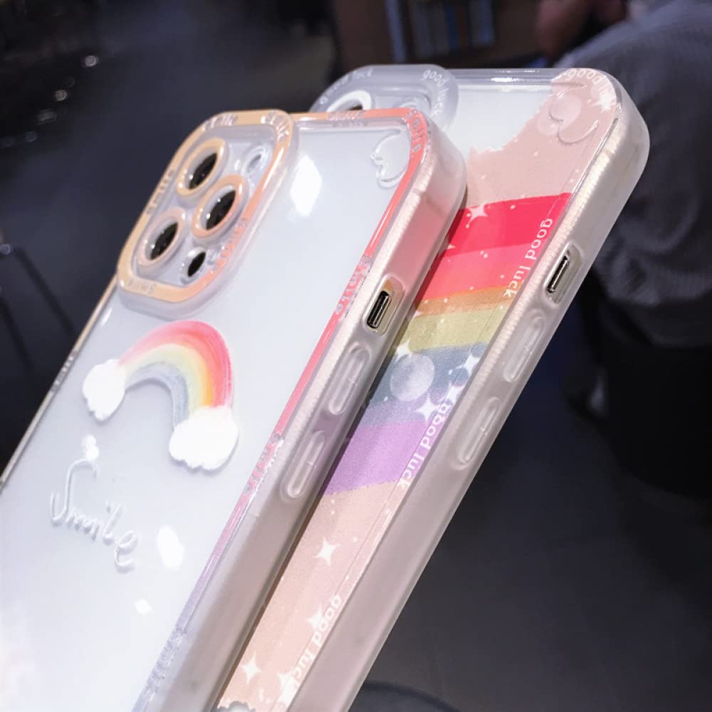 Amazon.com: Colorful Rainbow Transparent Phone Case for