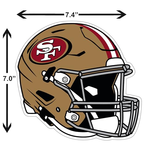 Siskiyou Sports NFL San Francisco 49ers Helmet Auto Decal, Team Colors, One Size - image 3