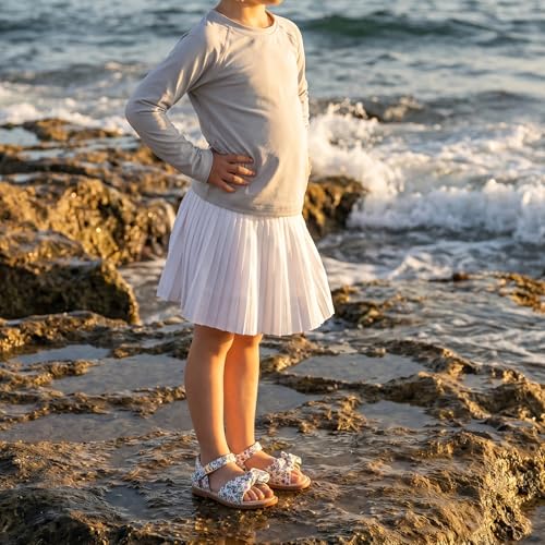 Image of THEE BRON Toddler Girls Sandals Wedding Flower Girl Dress Shoes Open Toe Flats