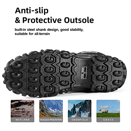 Drycode Rubber Boots For Women All Seasons, 5Mm Neoprene Mid Calf Rain Boots With Steel Shank, Waterproof Insulated Hunting Boots, Durable Women’s Mud Work Boots For Fishing, Farming, Gardening #TOP4