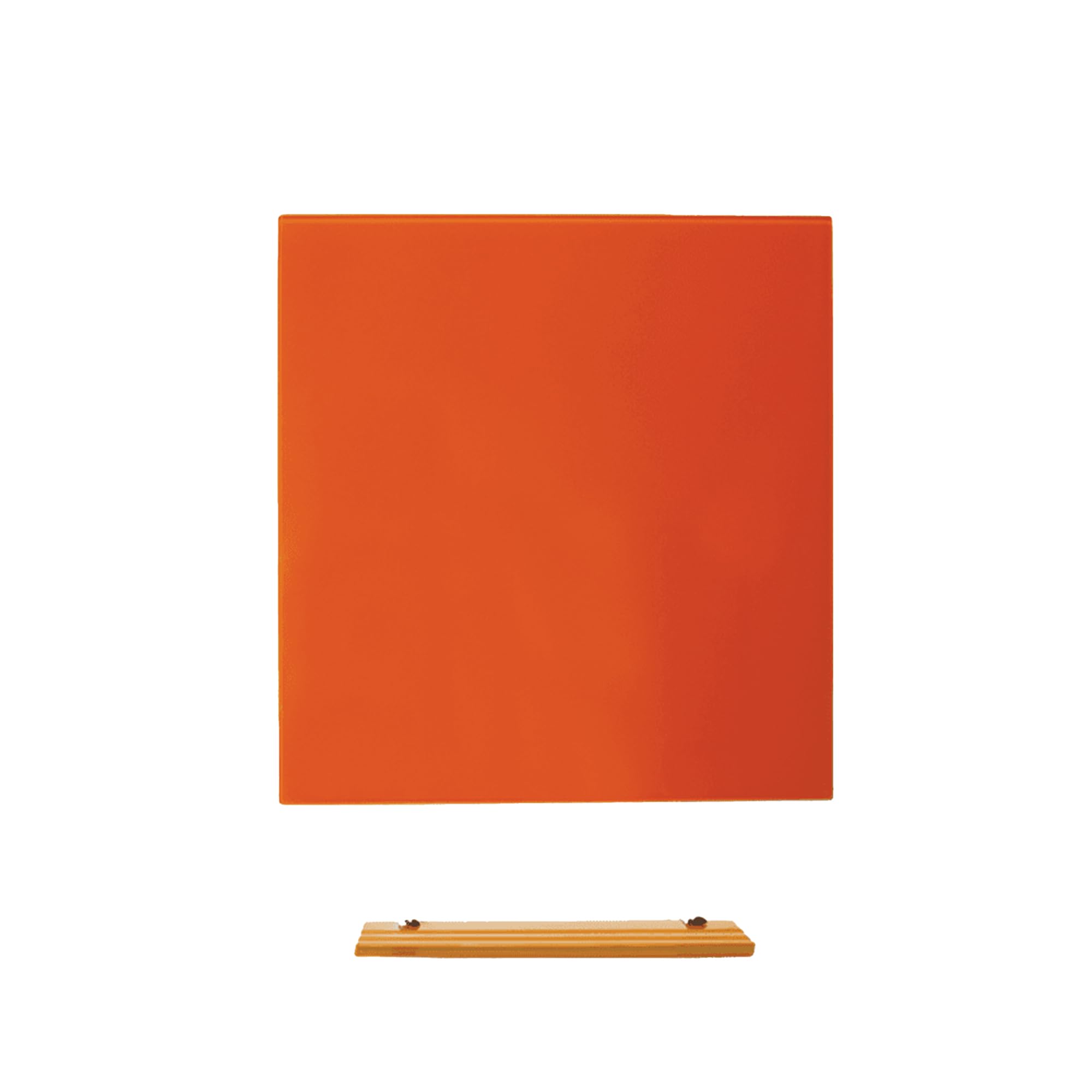 MagniPlan Magnetic Glass Wipe Board for Office, Meeting Room, Classroom, Home Office, Playroom and Bedroom - 450mm x 450mm - Orange