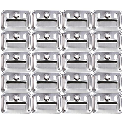 Image of DOITOOL 100PCS Wall Buckle Interlocking Hanging Bracket Furniture Clamp Z Clips for Hanging Integrated Wall Panel Fixings Stainless Steel Couch Clips Furniture Fixings Hanger Wall Panel Clips