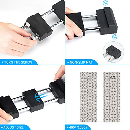 Dmd Diamond Sharpening Stone Holder Set With Simple Adjustment Screws Holds The Stone Securely With Diomand Knife Sharpener Stones 丨 Durable Quality And Exquisite Design Blue #TOP3