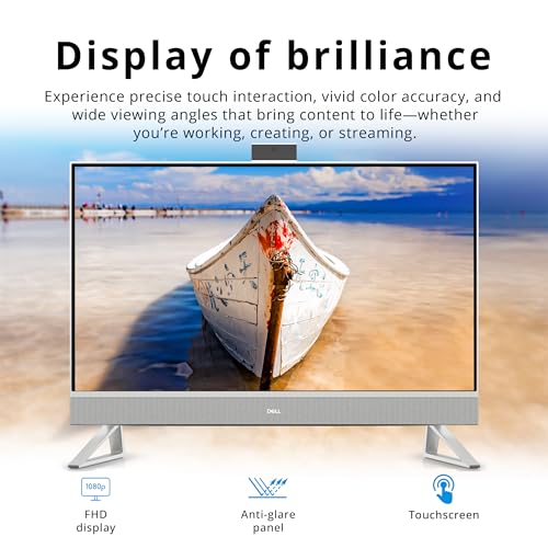 Image of Dell 27 inch FHD Touchscreen All-in-One Desktop, Intel Core 7 150U, 32GB DDR5, 3TB Storage (2TB SSD+1TB Docking Station Set), NVIDIA GeForce MX570A, Webcam, Wireless Keyboard & Mouse, Windows 11, White