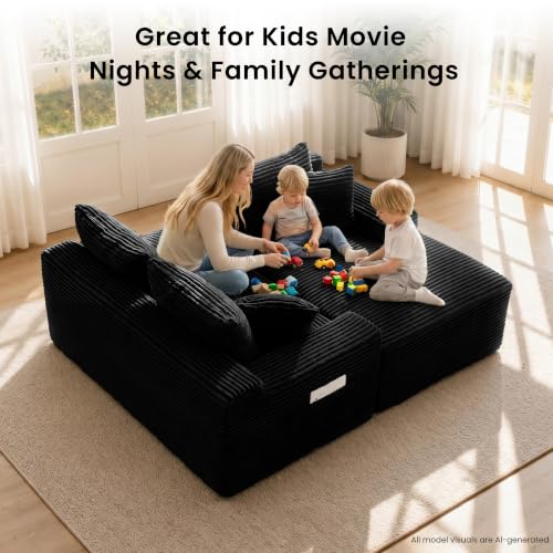 95" Modular Sectional Sofa, Boneless Chaise L-Shaped Couch for Living Room - image 5