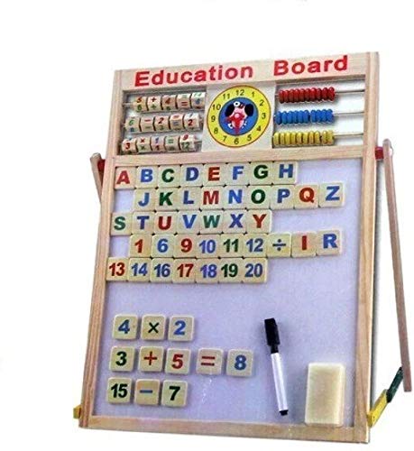 RVM Toys 6 in 1 Wooden Easel Magnetic Drawing and Writing White Board Black Board with Abacus and Clock Educational Learning for Kids - Multi Color (B08L168FK5) Amazon Price History, Amazon Price Tracker