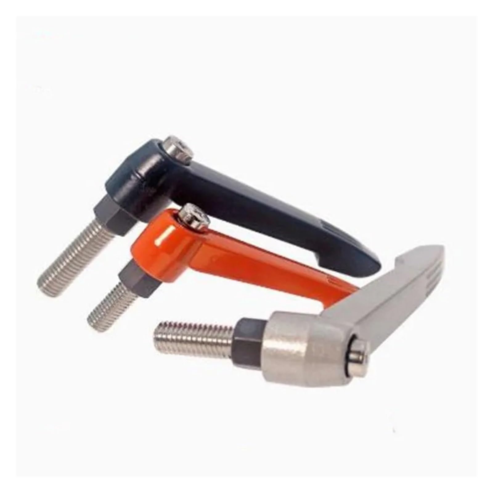 1Pc 304 M4 M5 M6 M8 Leva di serraggio filettata in acciaio inossidabile a forma di L Maniglia regolabile Pomello di bloccaggio con filettatura maschio Bullone Vite(Sliver,M5X25)