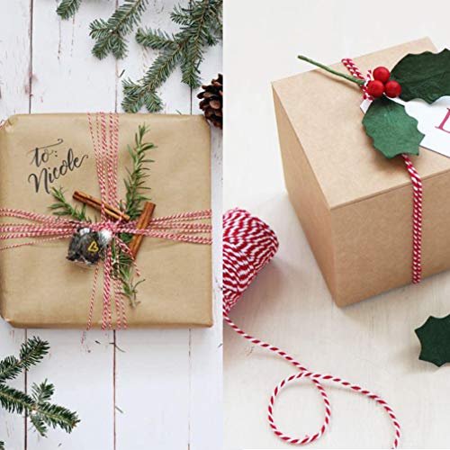 Red & White Cotton Bakers Twine String -Christmas Heavy Duty Packing Rope For Gift Wrapping/Diy Crafts/Tying Cake/ Pastry Boxes/Baking #TOP3