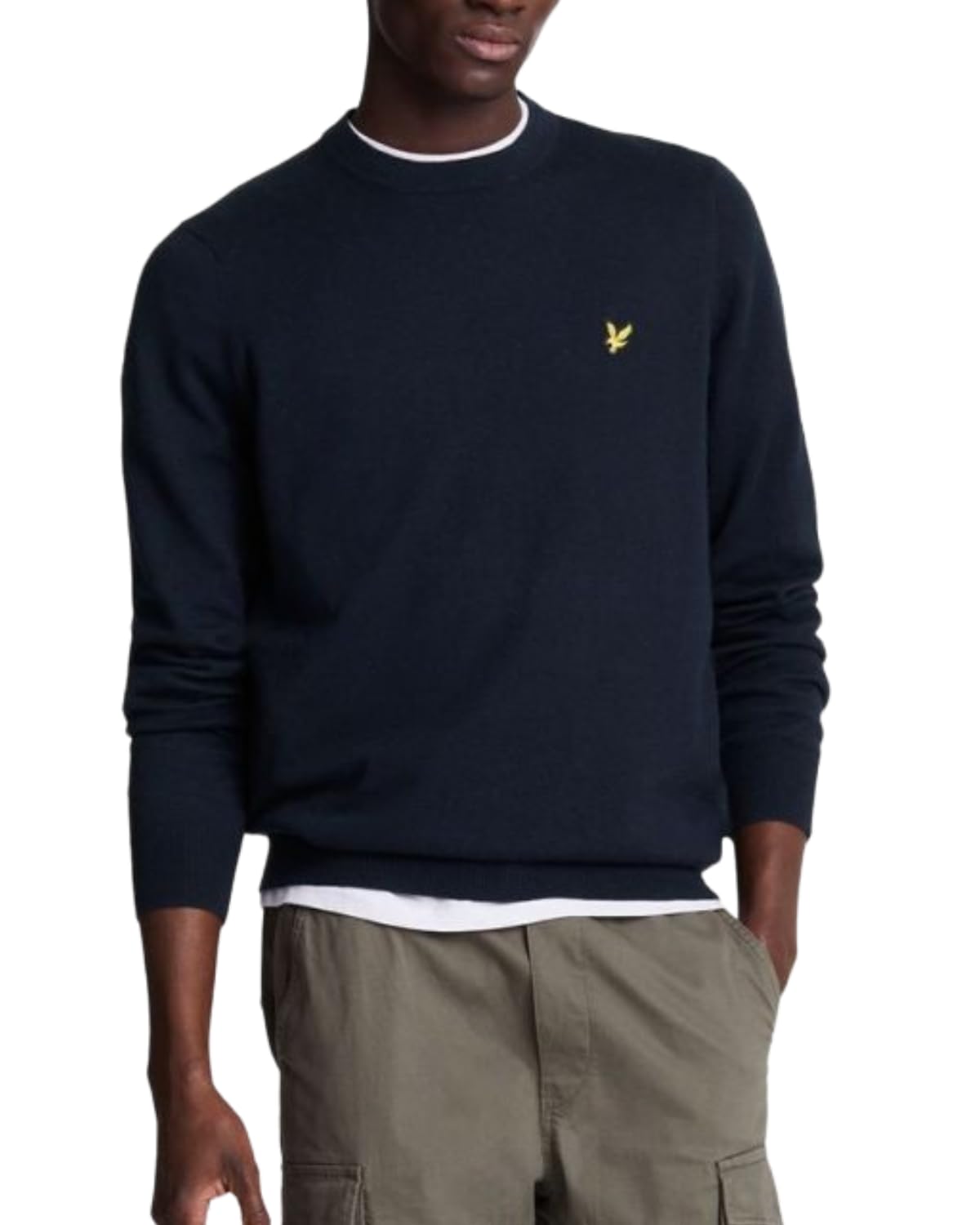 Lyle & Scott Mens Cotton Merino Crew Neck Sweater - Dark Navy - XXL