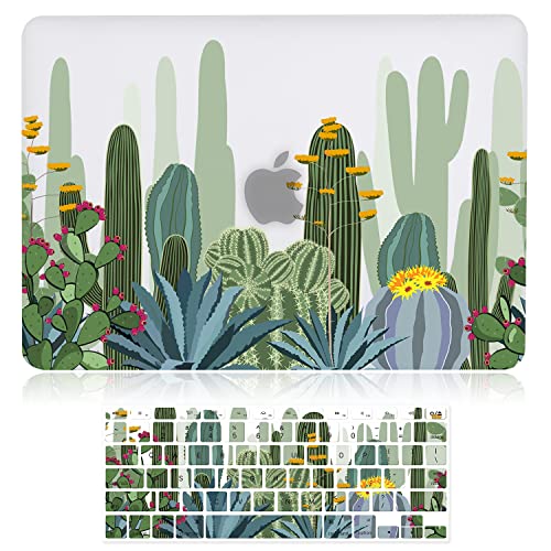 iDonzon MacBook Pro 13 inch Case 2012-2015 Release, 3D Effect Matte See Through Hard Case Cover Only Compatible MacBook Pro 13 with Retina Display (A1502/A1425, NO CD-ROM Drive) - Cactus Pattern