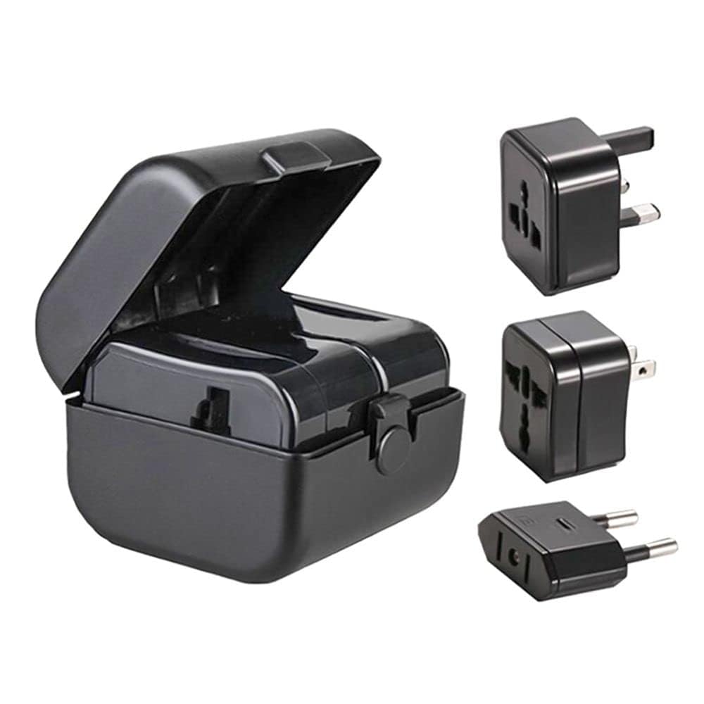 Universal International Power Adapter Travel Plug – USA/UK/EU/AU All in one Power Outlet Multi Travel Adapter, AC Plug Adaptor (Black)-image-44