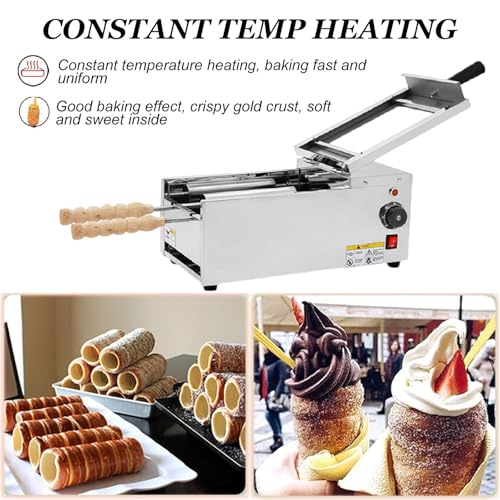 Kamin-Kuchenrollen-Ofen-Maker, Mini-Kreis-Brotbackautomat 110 V 220 V Doppel-Edelstahl-Form, Spiegelrumpf-Kamin-Wickler, Kommerzielle Brotmaschine,110V – Bild 6