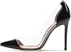 EDEFS Women's Size Closed Pumps Toe Cap Transparent Non-Slip Stiletto Party Wedding Shoes