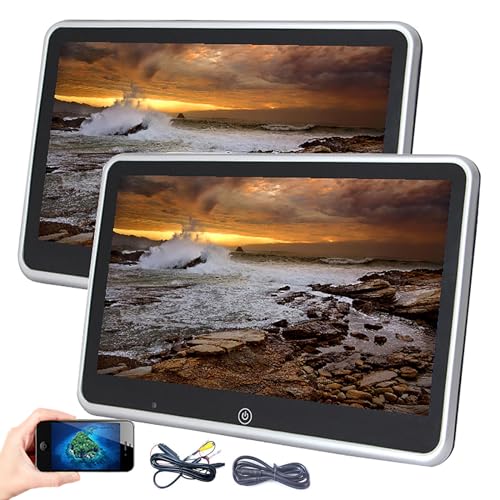 GplHAIN Pantalla TáCtil para Reposacabezas De AutomóVil De 11,6', Pantalla Multimedia para AutomóVil, InterconexióN De TeléFono MóVil, Compatible con Wi-Fi, Bluetooth, Tarjeta TF, FM,2PCS