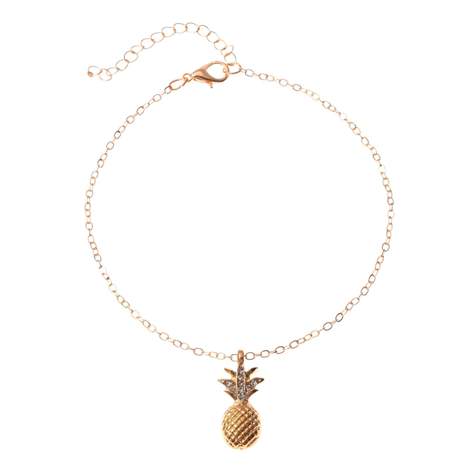 Tobilleras de plata esterlina Multicapa Cuentas de estrella de cinco puntas Conjunto de tobillo de piña Conjunto de joyería de personalidad Conjunto de tobillo de lujo ligero Banda para el cabello