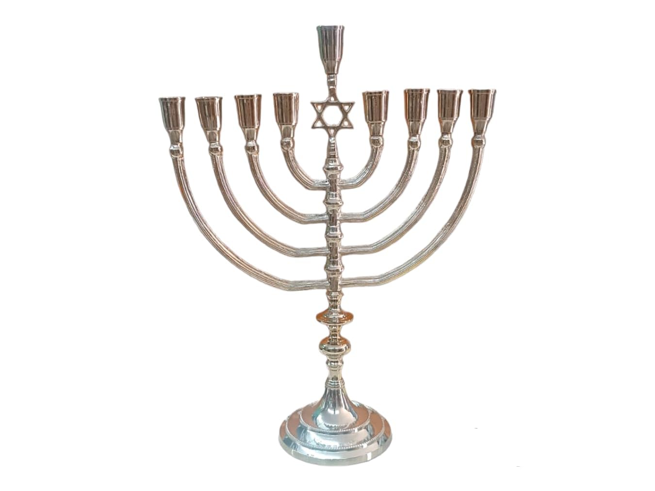 Hanukkah hanukkiahs Hamukkia Hanukkiah menorah Menora 9 Branches Branch Brass (Nickel Silver, 14