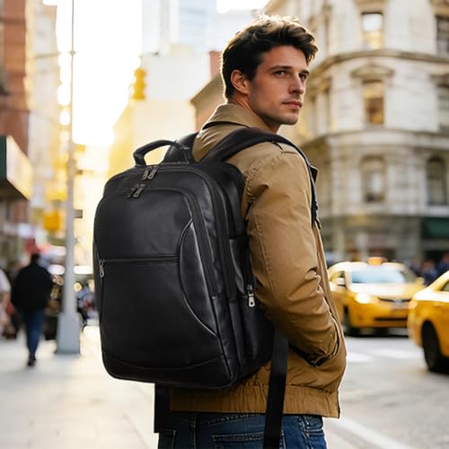 TIDING Full Grain Leather Backpack