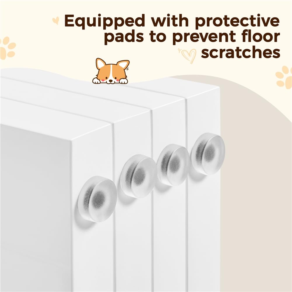 Yaheetech Barrière de sécurité sans perçage autoportante Pliable Parc pour Chien en Bois 201,5×90,5×2cm Barrière Chien Intérieur Parc Chiot Clôture pour Animaux de Compagnie
