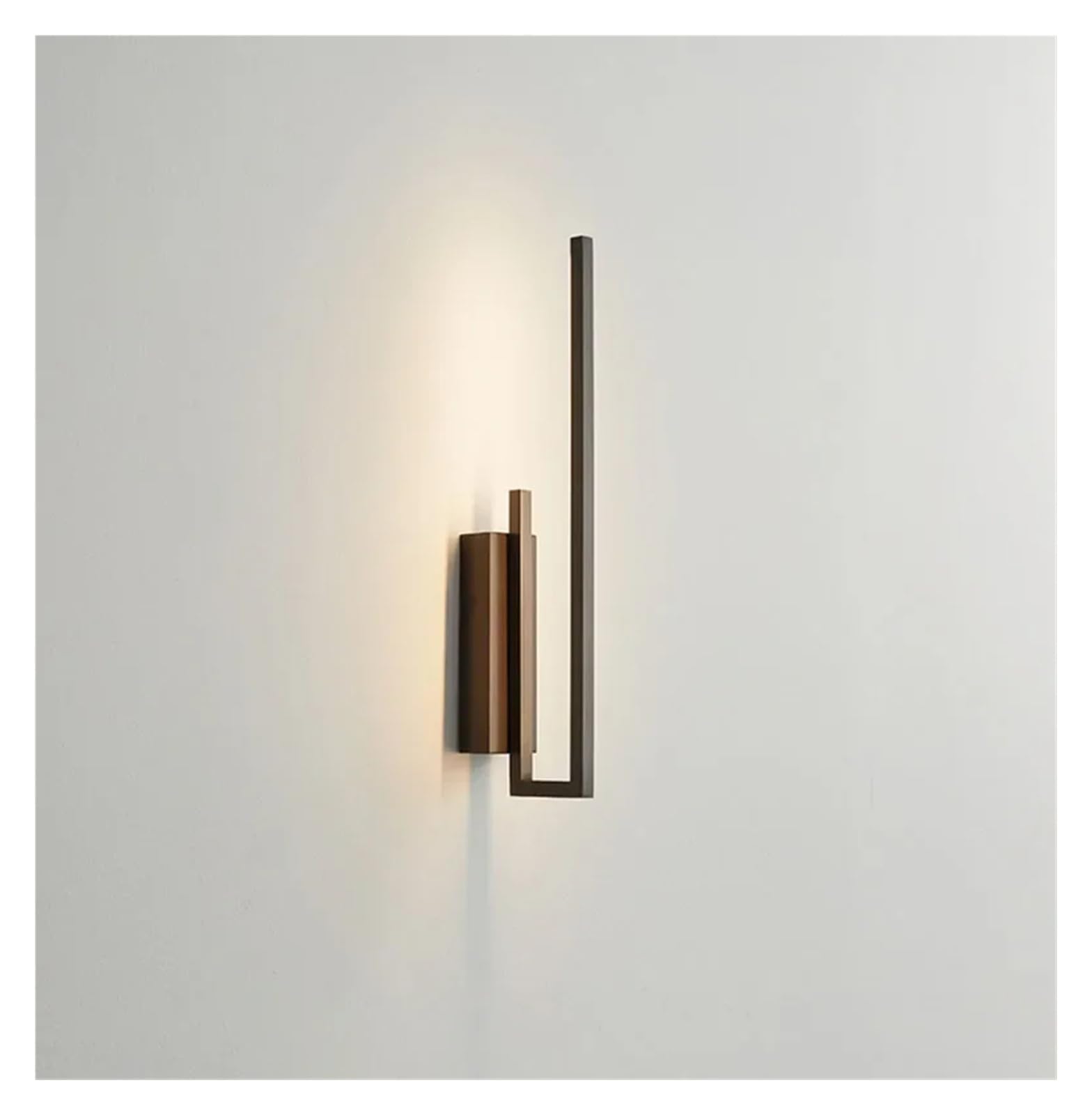 JYBNBBE Minimalist Brass Wall Light Foyer Bedroom Restaurant Aisle Wall Sconce Changeable Dimmable Modern Bathroom Wall Lamp,Black-W10cm*H40cm