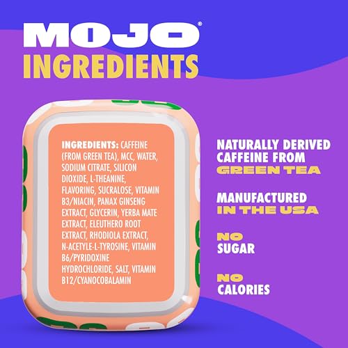Image of MOJO Energy Pouches Peach Watermelon Flavor, 50 mg per Caffeine Pouch, 15 Pouches, Single Pack