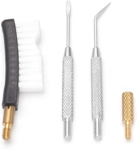 Miniatura 9 de . Kit de limpieza de pistola de aire calibre 177 y .22, incluye varilla de limpieza, cepillos, trapeadores, jags, púas y adaptador de rosca