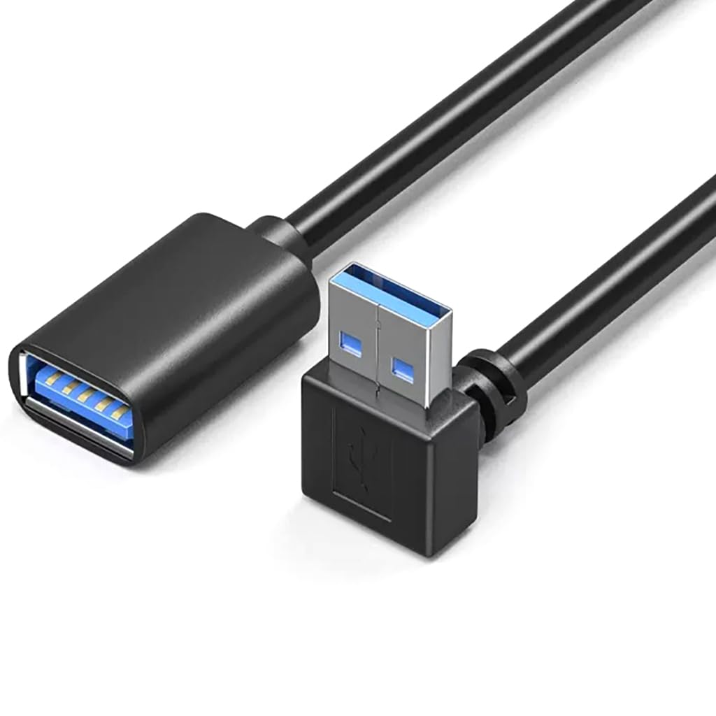 Tsophreniq 5Gbps USB3.0 Extension Cable Right/Left Angled Male to Female 90 Degree Adapter Cord for Desktop Laptop