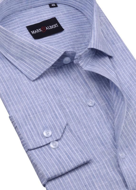 Image of Men's Striped Cotton Formal Shirt