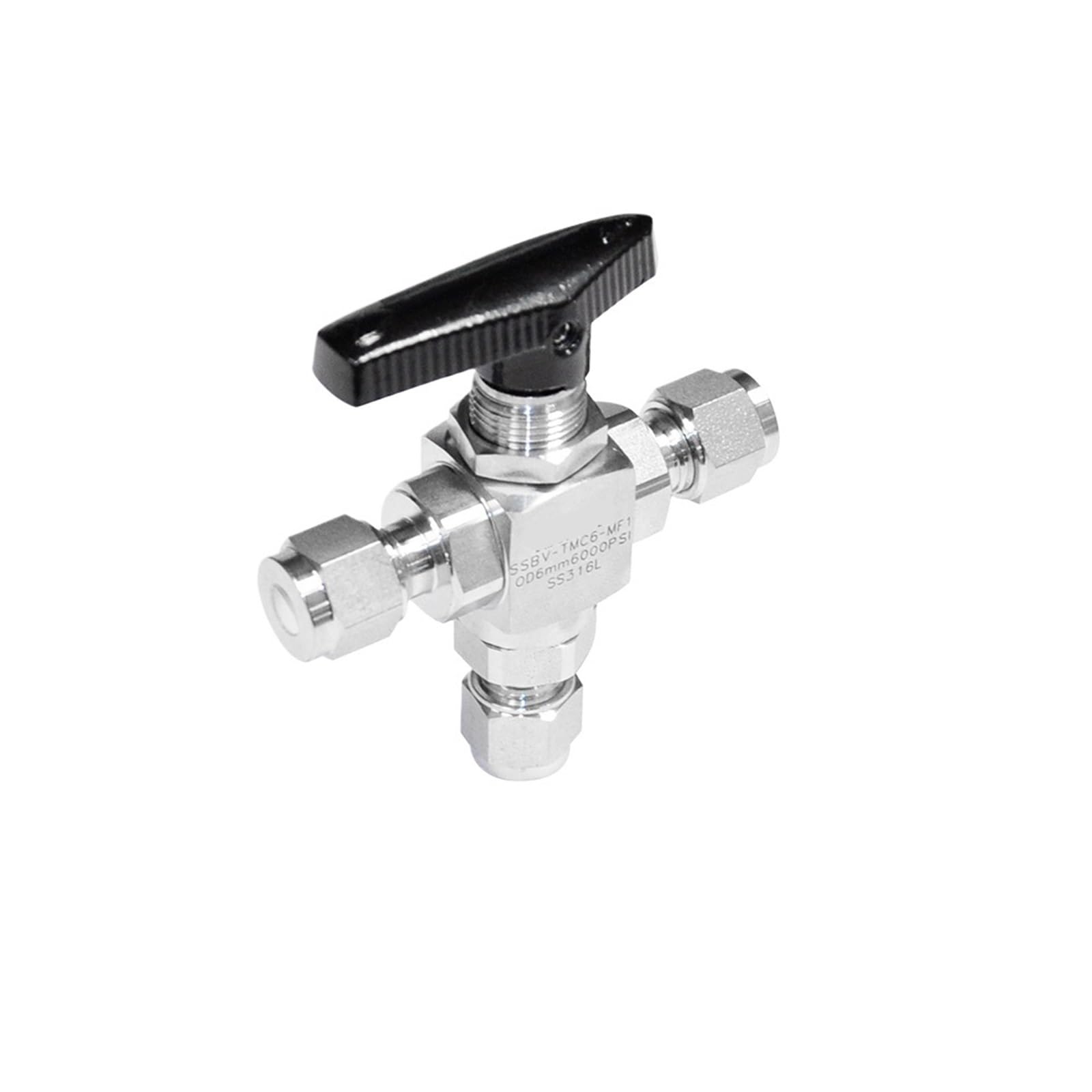 Lovssu 3/8 Triple Ball Valve 200Bar Way Ball Valve Od Compression 6Mm, 8Mm, 10Mm, 12Mm,1/8' 1/4' " 1/2" /4" Three(")