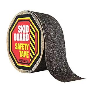 Anti Slip Tape Skid-Proof Adhesive Black Roll - SKID GUARD No More Slipping Safety Foot Grip Tape, Indoor and Outdoor Waterproof and Super Sticky (2x15')