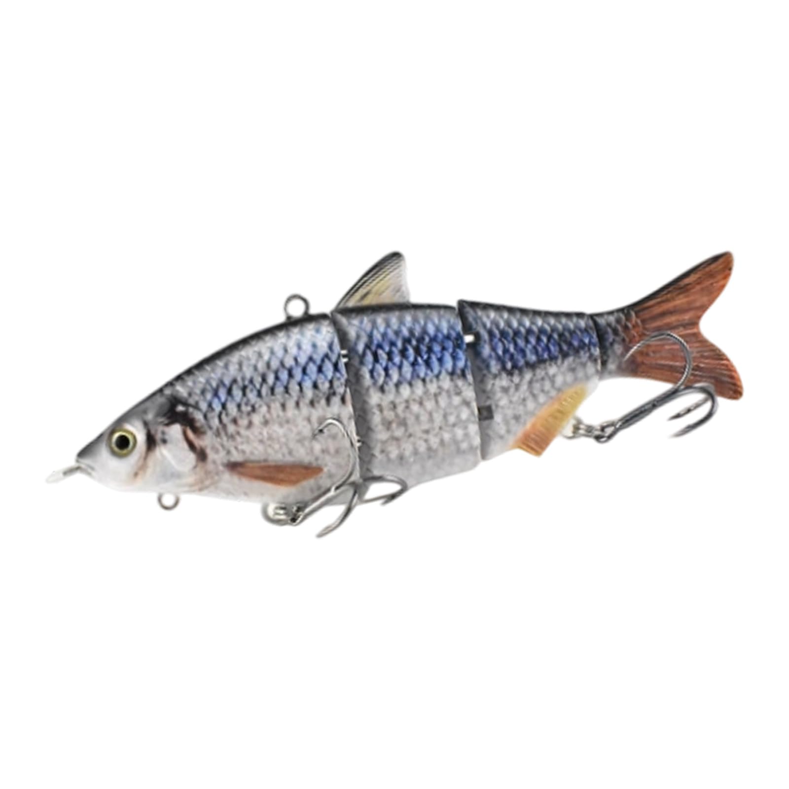 Esca da Pesca robotica a 4 segmenti 15, 5 cm 53, 8 g Nuoto Artificiale Ricaricabile con indicatori Luminosi per luccio e spigola Esca da Pesca Ricaricabile