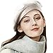 Fashion Winter Rhinestone Wool Beret Women Off-White Hat 2 Layers Knit Cap Warm