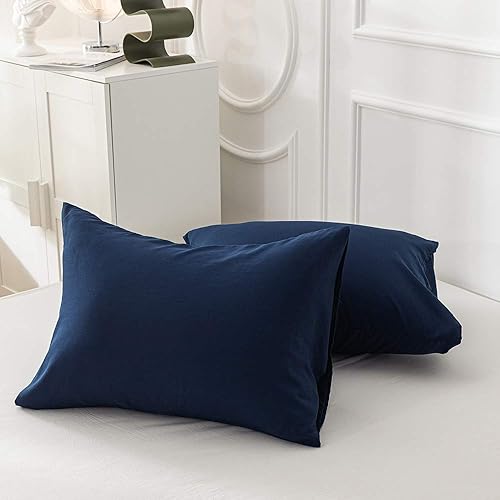 Miniatura 7 de Houseri - Juego de edredón azul marino, tamaño Queen, juego de ropa de cama azul oscuro - Edredón clásico suave azul marino para cama Queen Azul