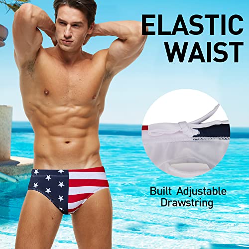 Arcweg Men's Swimming Trunks Briefs Low Waist with Removable Pad Swimwear Elastic Beach Shorts Boxers Underwear3