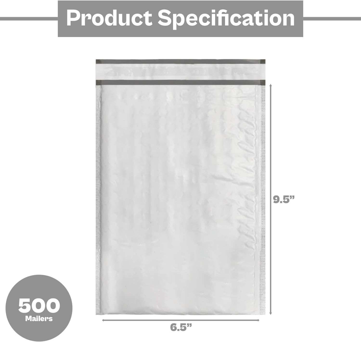 PSBM #0 500 PCS 6 x 10 Inch White Poly Bubble Mailers, Cushion Padded, Waterproof, Tear Resistant, Shipping Bag for Cloths, Documents, Books, Gifts, Jewelry and More