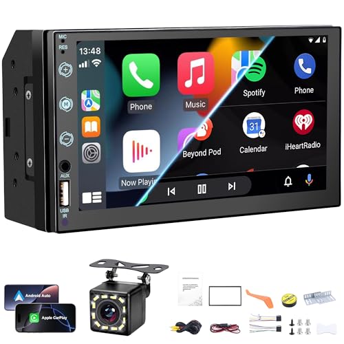 Listado de pantalla multimedia coche mas vendidos 7 Estéreo de Coche de Doble DIN de 7' Compatible con Apple Carplay y Android Auto, Pantalla táctil HD, Enlace de Espejo,USB/AUX,Radio de Coche...